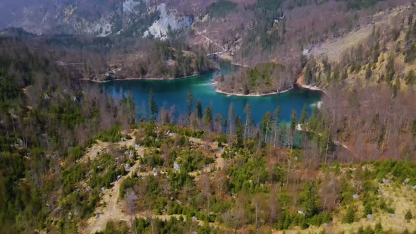 Beautiful small Lake in the Mountains Drone Video alt