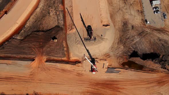 Construction Machinery Working on Building New Highway Road alt