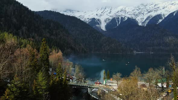 Beautiful Alpine Lake Ritsa Between the Mountains alt