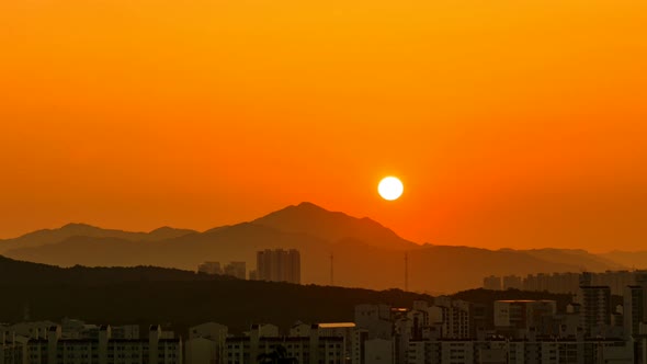 Time Lapse sunrise seoul City Skyline Seoul Tower south korea
