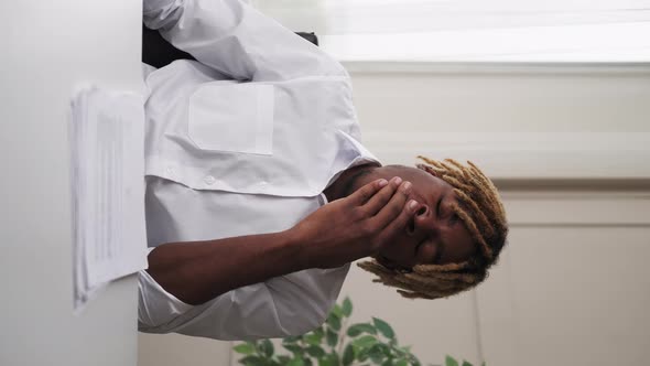 Exhausted Work Tired Black Man Difficult Period alt