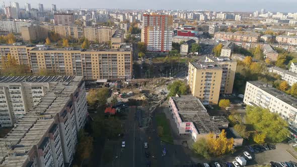 Aerial view of construction site in the city 01 alt