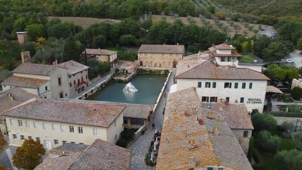 Bagno Vignoni Aerial View, Tuscany alt