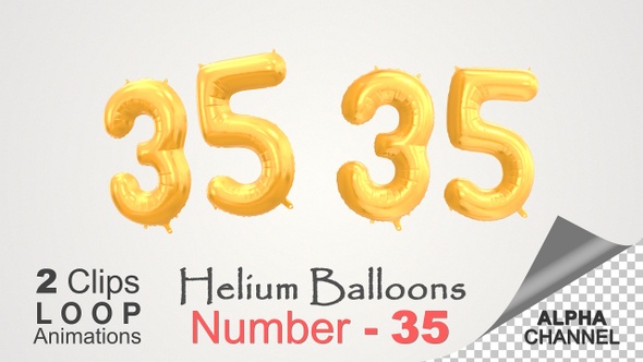 Celebration Helium Balloons With Number – 35
