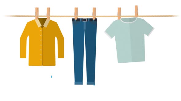 Dry Clothes On A Clothesline