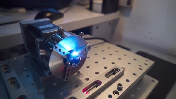 Desktop Device for Laser Engraving Rings Rotating in Process of Work Camera Passing By