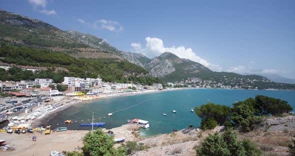 Sutomore, Montenegro. Time lapse of Famous Touristic Town on Adriatic sea