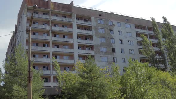abandoned residential building in Chernobyl