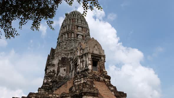 An ancient temple and pagoda in Ayutthaya , Thailand