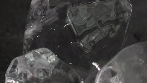 Transparent Ice Cubes Rotate on a Dark Background, Stock Footage ...