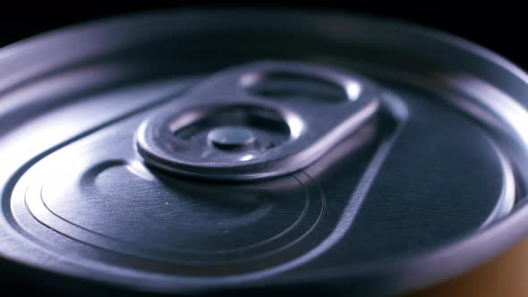 The Lid of an Aluminum Soda Can Rotates in Macro alt