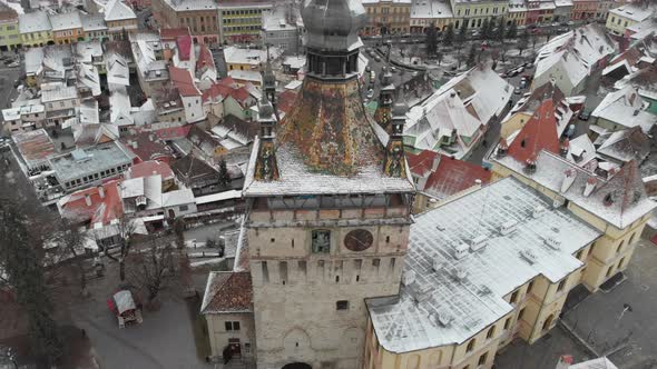 Clock Tower of Sighisoara Ancient Romanian City Transylvania alt