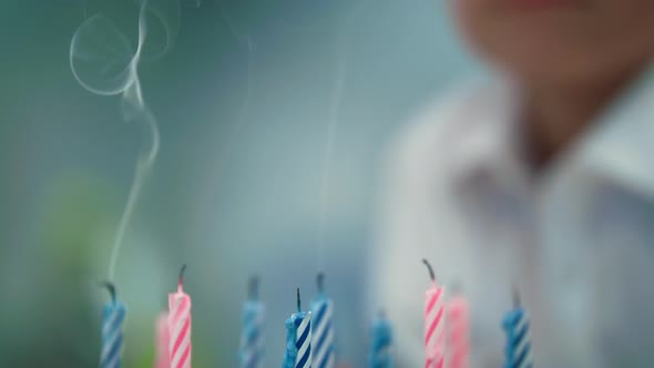 Birthday Candles Smoke Rising in Slow Motion alt