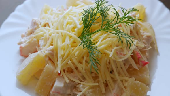 Pineapple Salad with a Cheese