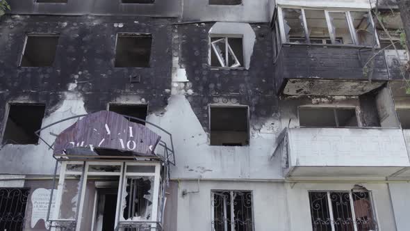 Residential Building Destroyed By the War in Ukraine Borodyanka Bucha District alt