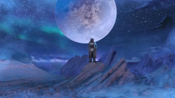 A man watching the moon