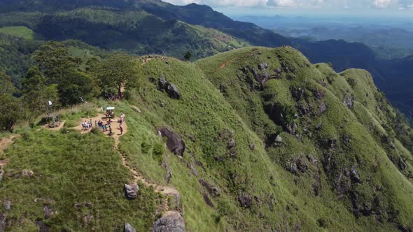 Little Adam's Peak mountain in Ella, Sri Lanka, Aerial 4K alt
