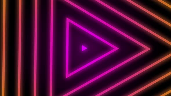 Vintage Retro Colorful Triangle Rotated Tunnel Background Loop alt