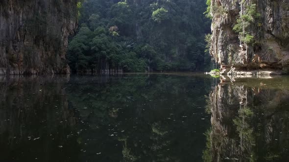 Aerial view of Little Guilin natural park, Ipoh, Malaysia. alt