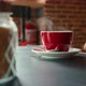 Waiter or Customer Put Cup of Hot Coffee on Table - VideoHive Item for Sale