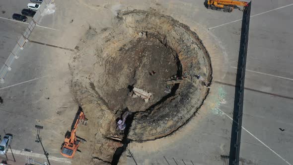 Aerial Footage of the Square of the Soviet Power Fighters alt