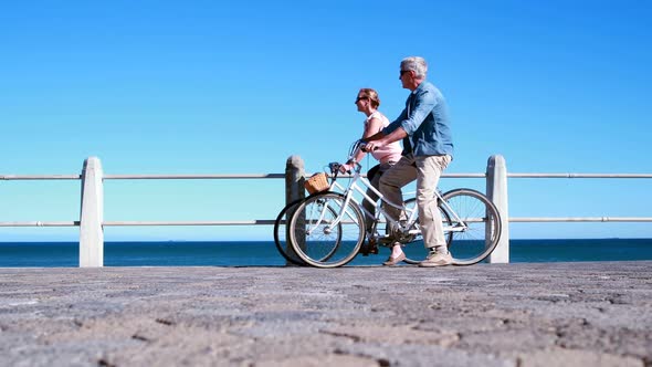 Active Seniors on a Bike Ride alt