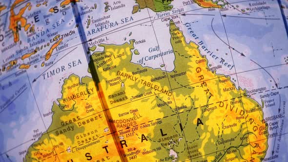 Australia On The Globe Of The World With Backlight.