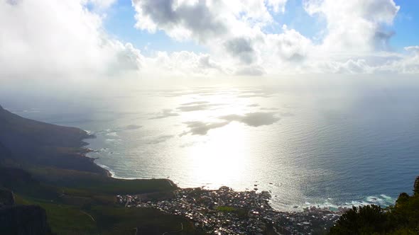 South Africa beautiful bay skyline behind table mountain 4K