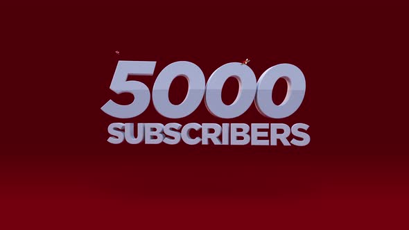 Set 1-3 Youtube 5000 Subscribers Count Animation 4K