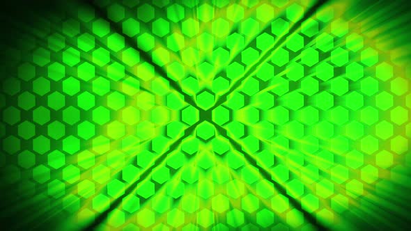 4k Green Hexagons