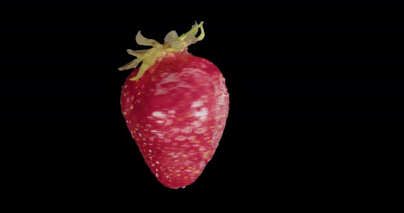 Red Strawberry Rotates Alpha Channel