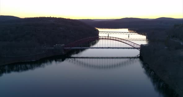 Flying Backwards From the Amvets Bridge Over the New Croton Reservoir alt
