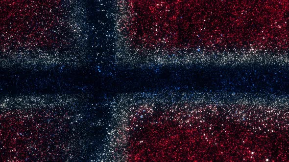 Norway Flag With Abstract Particles