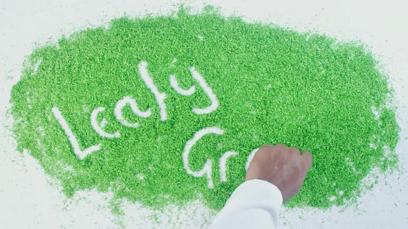 Green Hand Writing Leafy Greens