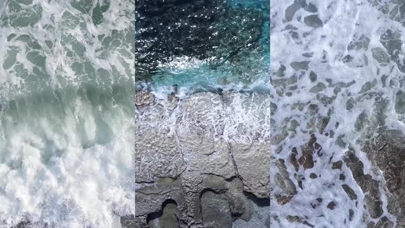 Three in One Vertical Video of the Sea Near the Shore alt