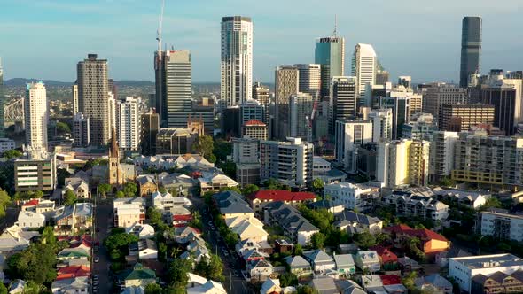 Aerial view of Brisbane city, Queensland, Australia. alt