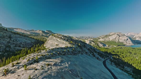 Aerial View of stunning Rock Formations in Yosemite National Park alt