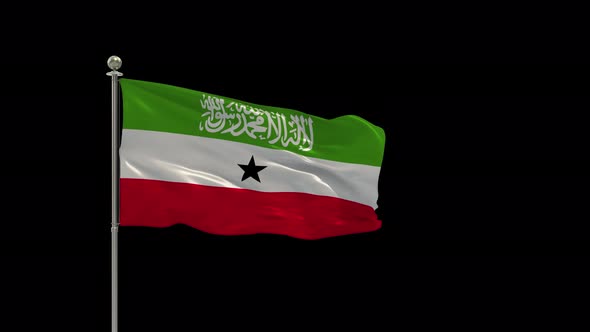 Somaliland Flag Medium Shot Waving Looping Animation Include Alpha