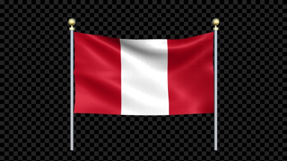 Peru Flag Waving In Double Pole Looped alt