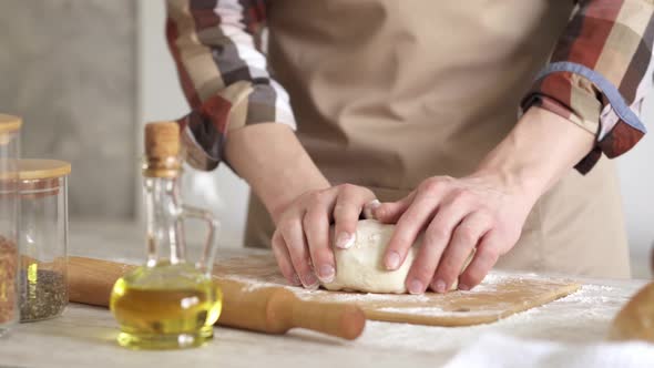 Kneading Dough For Baking Homemade Bread alt