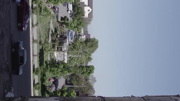 Vertical Video of the War in Ukraine  a Destroyed Building in Borodyanka alt