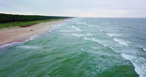 Aerial View of Beach on Baltic Sea