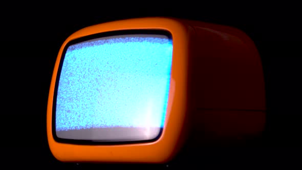 Vintage TV with Analog Broadcasting Signal Noise Television Device From 1970s alt
