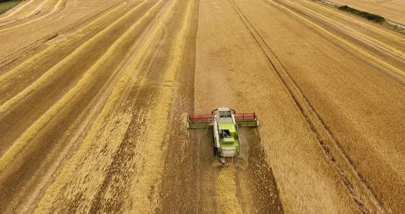 Aerial View of Combine Harvester