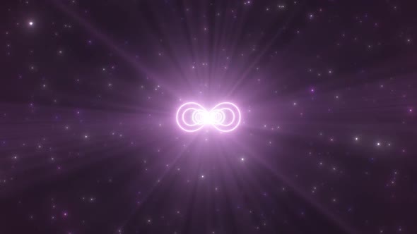 Infinity Symbol Sign Shape Moving Bright Neon Lights Tunnel Forever alt