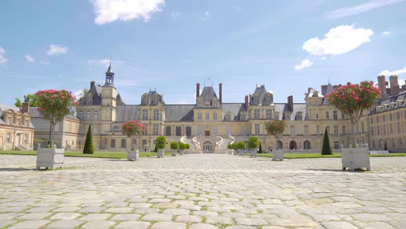 The Castle of Fontainebleau. Royal chateau de Fontainebleau in France alt