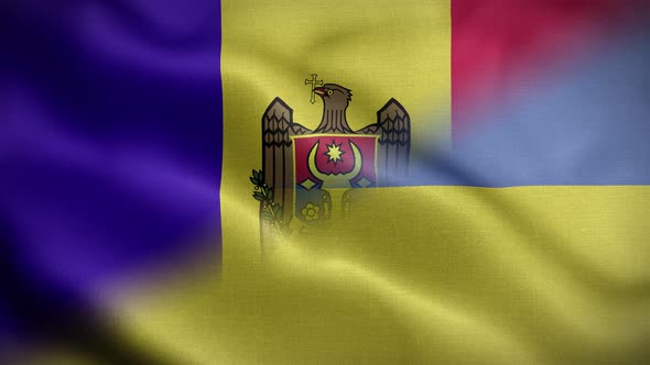 Ukraine Moldova Flag Loop Background 4K