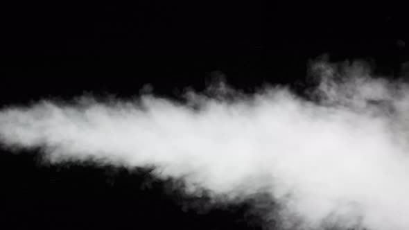 Water Vapor. White Jet of Vapour Steam Under Pressure on Black Background alt
