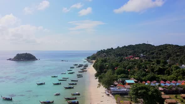 Aerial Drone View on Tropical Koh Lipe Island in Thailand Amazing Blue Water alt