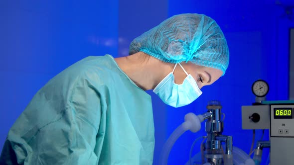 Surgeon Doing Surgery in Operating Room in Hospital